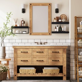 QEEIG Bathroom Shelves Over Toilet - Wall Mounted Floating Shelves Toilet Paper Storage Small Farmhouse Decor Shelf 16 inch Set of 3, Black (019-B3)