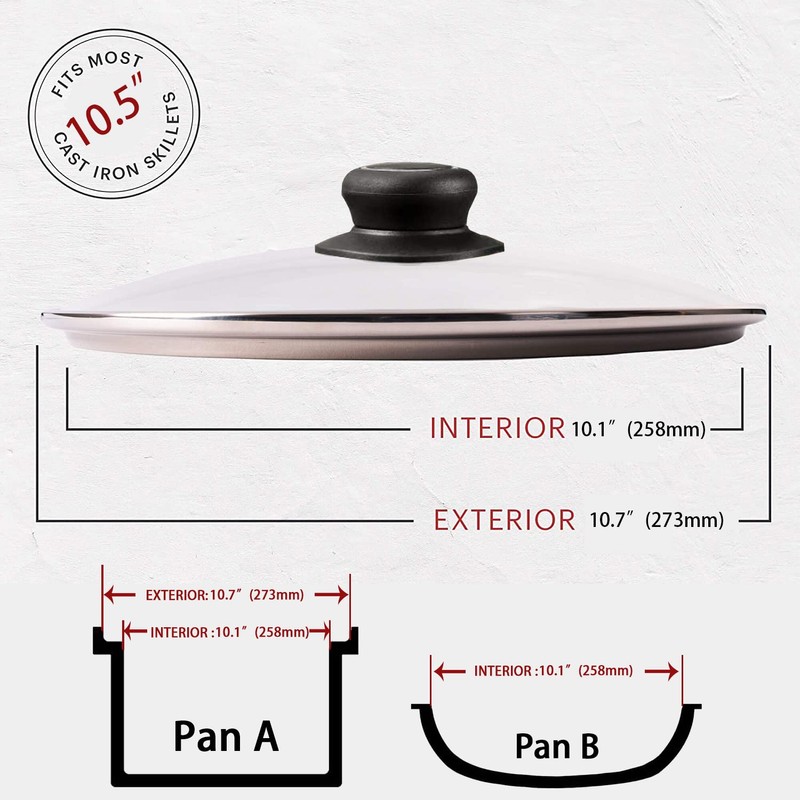 10.5 Inch Pan Lid, Frying Pan Lid, Fry Pan Lid,