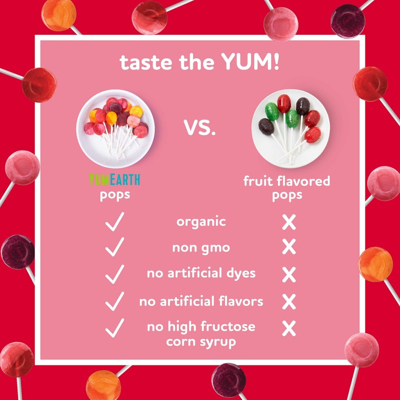 YumEarth Organic Spring Lollipops, Fruit Flavored Pops, 40 Count -