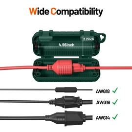 Extension Cord Cover Waterproof, Outdoor Cord Connection Protector for Outside with 4 Removable Latches, Electrical Box Plug Covers for Patio, Power Tools, Holiday Decoration Lights, Green