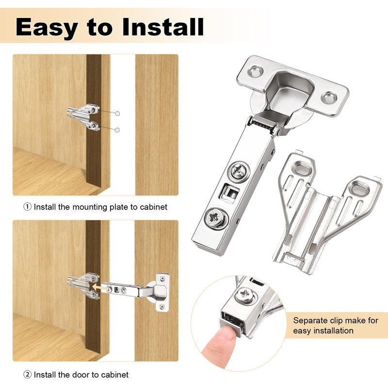Probrico Full Overlay Soft Closing Clip On Face Frame Mounting