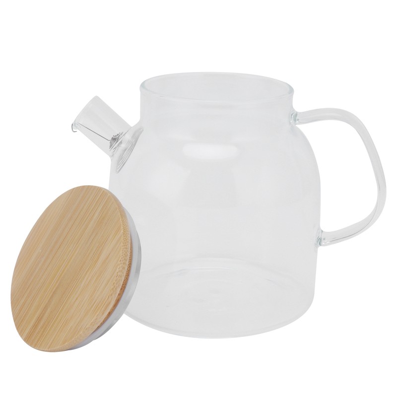 Transparent Glass Tea Pot 600ml Large Capacity Heat Resistant Water