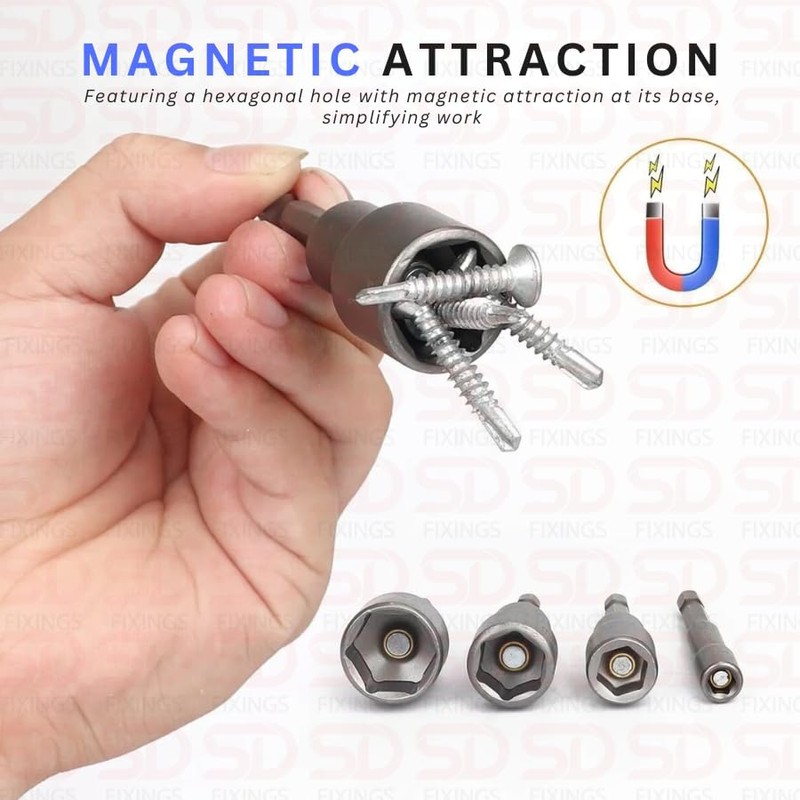 8-19mm Quick-Change 1/4 inch Hex Shank Metric Magnetic Socket Screwdriver