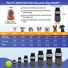 GYURO Dog Socks to Prevent Licking Paws for Hardwood Floors Anti Slip, Strong Traction, Adjustable Dog Boots & Paw Protectors Traction Control for Small Medium Large Senior Dogs (Black, XL)