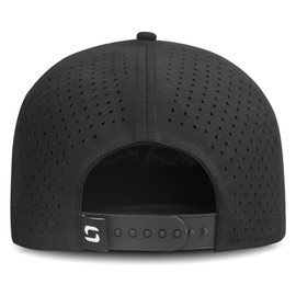 SHOHELL Flat Bill Baseball Cap, American Flag Hat, Water Resistant Snapback Hat, Flat Brim Golf Hat, Fishing & Outdoor Hats (US, Alpha, One Size, Heather Black)