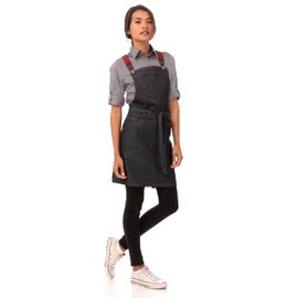 Chef Works Unisex Berkeley Short Bib Apron, Indigo Blue, One Size
