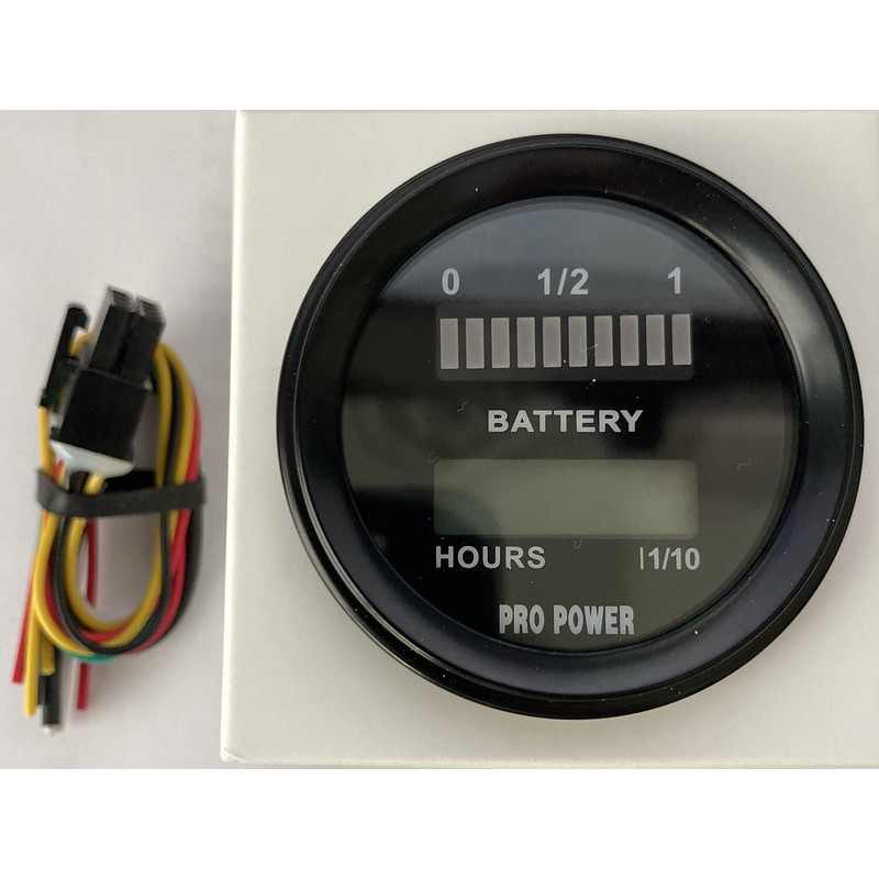 PRO12-48U 48 Volt Battery Gauge with Hour Meter Golf Cart,