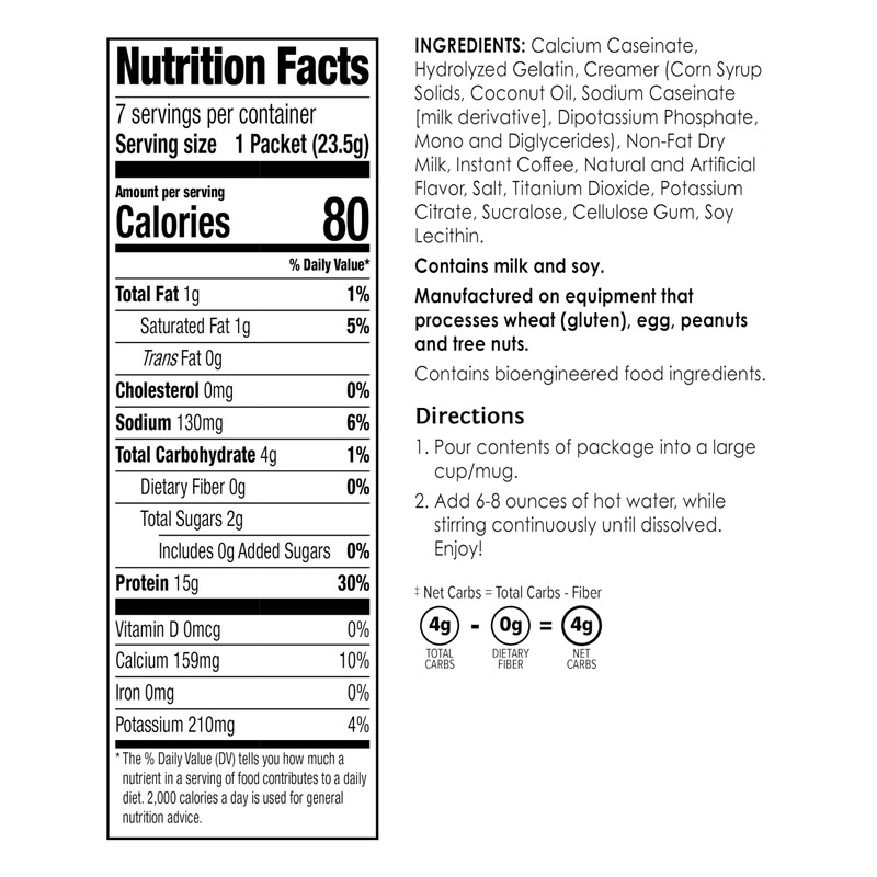 BariWise Protein Hot Drink Cappuccino Mix, Original, Low Sugar, Gluten