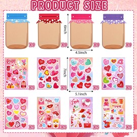 Sanixin 36Pcs Valentine's Day Cards for Kids Valentine Love Candy Jar Craft Kit, DIY Valentine Exchange Cards for Boys Girls for School Classroom Activity for Valentine's Day Party Favors