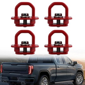 KEEGTBOX 4PCS Tie Down Anchors Truck Bed Side Wall Anchor Fit for 2007-2022 Chevy Silverado/GMC Sierra Pickup and Chevy Colorado/GMC Canyon 2015-2022 Truck Bed Cargo Hooks (Pack of 4, All Red)