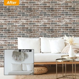 Art3d 52.5 Square Feet (Pack Of 10) Wall Panel Brick, Brown