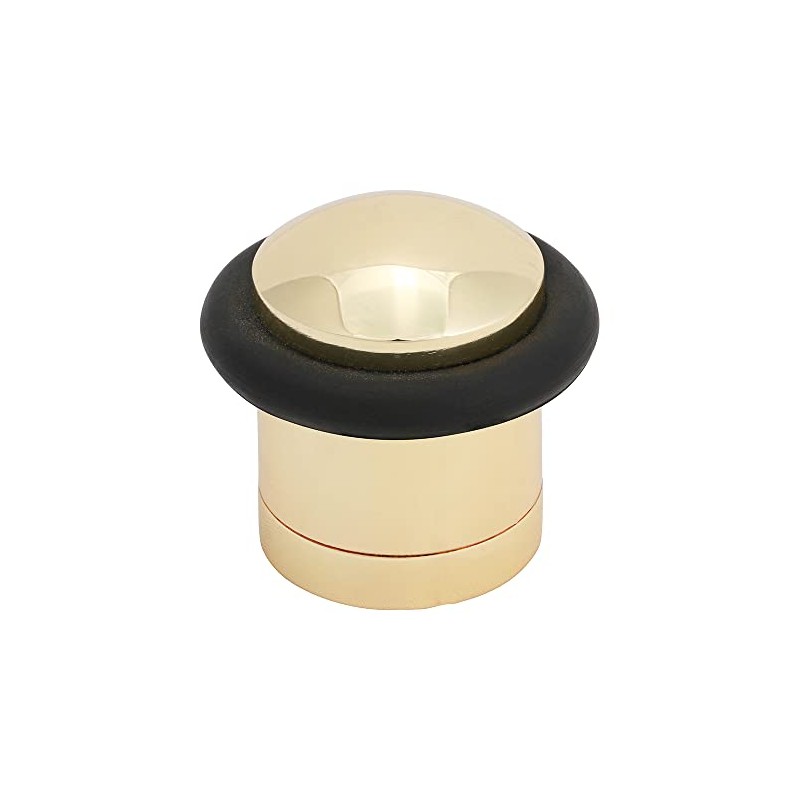 TIMCO Cylinder Door Stop - Polished Brass - Floor Mounted
