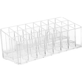 Soporte para lápiz labial, Mtxorvix 24 Rejillas Organizador de Labiales, Soporte Transparente para Lápiz Labial, Organizador de Maquillaje, Caja de Acrílico para Cosméticos, Esmalte de Uñas, Pinceles