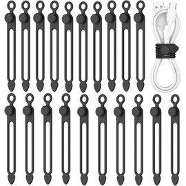 20 Piezas sujetacables de Silicona, Organizador de Cables para agrupar Auriculares, Cargador de teléfono, Cables de Ordenador, Oficina, Cocina, Escuela, Viajes