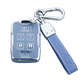 Yuebutor Key Fob Cover Case Compatible with Chevy Silverado 1500 2500HD 3500HD Tahoe Suburban Colorado Canyon GMC Sierra Yukon Accessories Shell Protector (Blue)