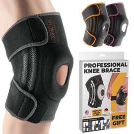 DR. BRACE ELITE Knee Brace with Side Stabilizers and Patella Gel Pads - Maximum Support for Men and Women - Color: Mercury, Size: X-Large
