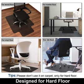 AiBOB Office Chair Mat for Hardwood Floor, 45 X 53 inches, Hard Floor Chair Mats Under Computer Desk, Easy Glide for Rolling Chairs, No Curling