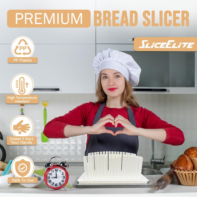 SliceElite Bread Slicer for Sourdough Rounds - Adjustable Bread Slicing