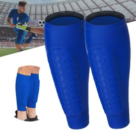 Tapis Design Schienbeinschoner Fußball, 1 Paar Schienbeinschoner Aufprallschutz, Ski Schienbeinschoner mit Wabenpolster, Schienbeinschoner für Männer, Frauen & Kinder (Blau, XL)