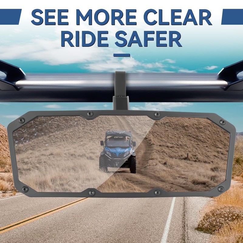 Auto Dynasty UTV Rear View Mirrors White Glass Rear View