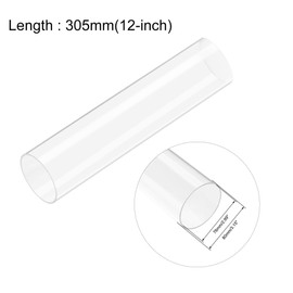 uxcell Clear Rigid Acrylic Pipe 76mm(3") ID x 80mm OD x 305mm(12") Round Tube Tubing