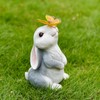 Bunny Outdoor Garden Statues Resin 600mAh Warm Light Rabbit with