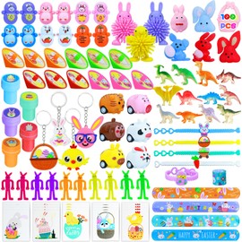 100Pcs Easter Egg Fillers,Easter Basket Stuffers,Easter Baskets for Kids Easter Gifts,Easter Party Favors,Easter Egg Hunt,Easter Toys for Boys Girls,Easter Egg Goodie Bags Stuffers Classroom Prize