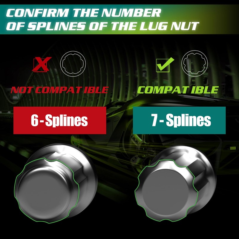 AUTOPTIM 2PCS 7 Spline Lug Nuts Socket Key - Compatible
