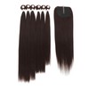 Synthetic Hair Bundles with Easy Closure Medume Brown Yaki Straight