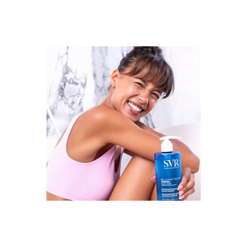 SVR Xerial Gel Lavant Peeling, Gel Exfoliante Corporal para Piel