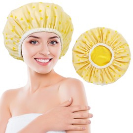choshion Shower Cap for Women, Shower Caps Reusable Waterproof, Large Plastic Satin Lined Shower Cap for Braids Long Hair