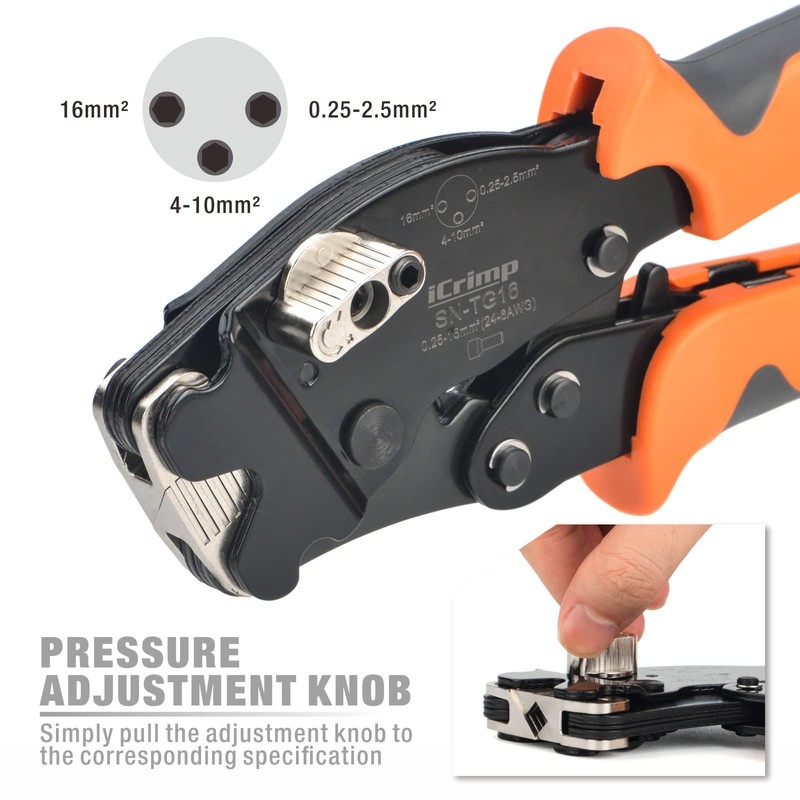 iCrimp Square Ratchet Crimper for End Sleeves and Ferrules AWG