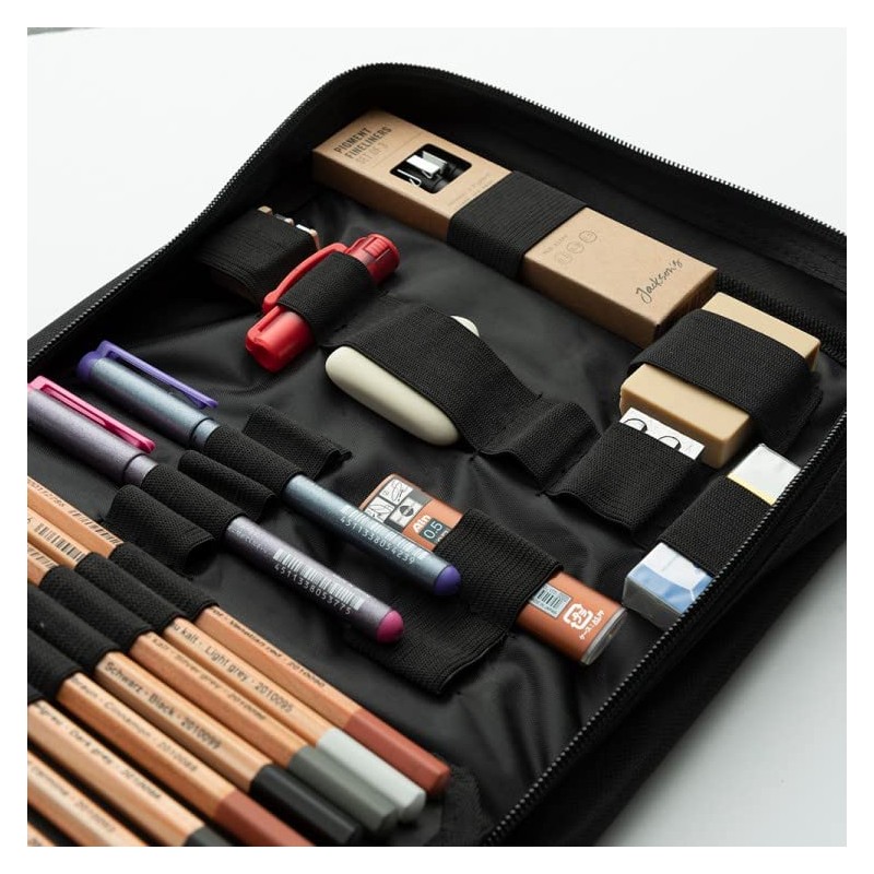 Arta : Black Pencil Case : Holds up to 115