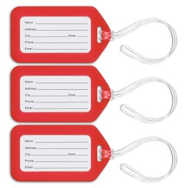 Mifflin-USA Luggage Tags (Red, 50 PK), Bag Tag for Baggage, Suitcase Tags Bulk