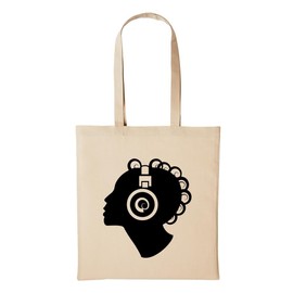 huuraa Jute Bag DJANE Music DJ Headphones Music Gift Idea for Men and Women Cotton Bag for Friends and Family, beige