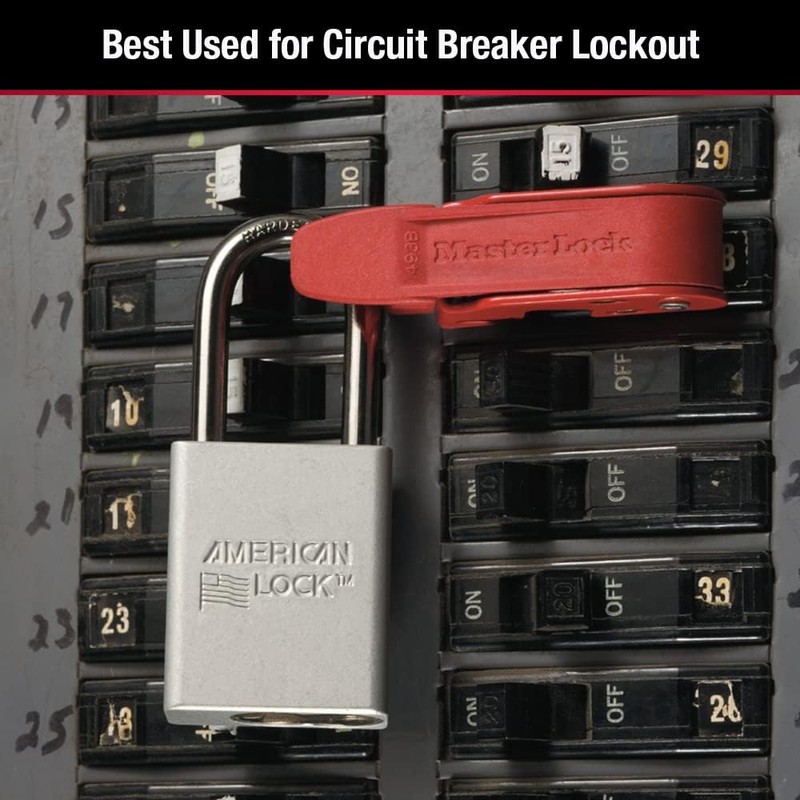 Master Lock Red Electrical Box Circuit Breaker Lockout, Tagout Breaker