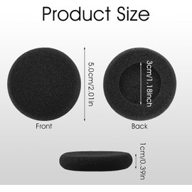 Headphone Replacement Earpads Diameter 50mm Headset Sponge 2 Sets (50MM)