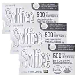 Soltis Transparent Omega-3 500mg x 20 capsules x 3 boxes, 30-day supply / 솔티스 투명한 오메가3 500mg x 20캡슐 x 3박스 30일분