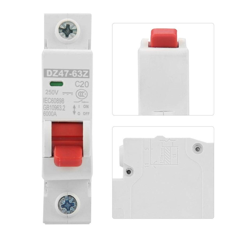 1P 20A DC Circuit Breaker for Solar Energy, Bus Box,