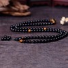 Leikance Natural Black Obsidian Beads Simulated Crystal Gemstone Tibetan Buddhist