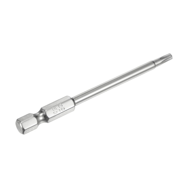 sourcing map T15 Security Torx Bit 1/4" Hex Shank 3"
