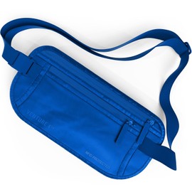 Travel Money Belt, RFID Blocking for Men & Women - Ideal for Keeping Your Cash, Credit Card, Passport, Phone Safe When Traveling (Sleek Blue)
