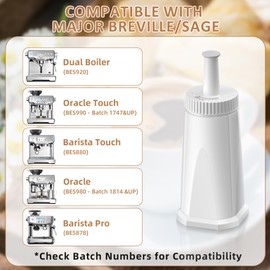 BEENAUI 6 Pack Replacement Water Filters for Breville Espresso Machines Barista Touch BES880, Barista Pro BES878, Oracle Touch BES990, Oracle BES980, Dual Boiler BES920, Bambino, ClaroSwiss, Sage
