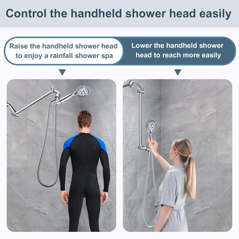 BRIGHT SHOWERS 15 Inch Extra Long Shower Head Extension Arm,