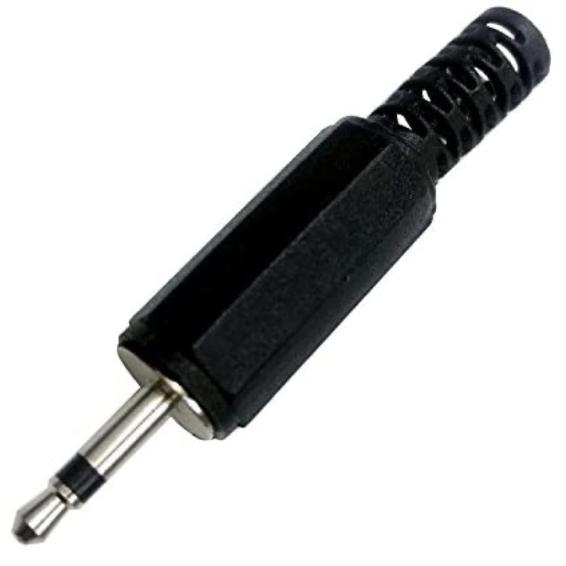 CESS 2.5mm TS Male Plug Jack Black Audio Cable Connectors