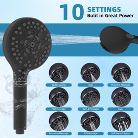Filtered Shower Head, 10" High Pressure 10-Spray Handheld/Rainfall Shower Head Combo with 20 Stage Shower Filter, 11" Shower Extension Arm, 71" Hose, Shower Head Holder, Oil Rubbed Bronze