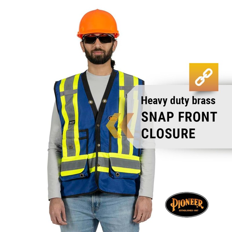 Pioneer Hi Vis Surveyor's Safety Vest - Engineer Style -