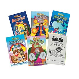Fun Express Bible Activity Pads (12 Books of 48 Pages Each) Sunday School Supplies
