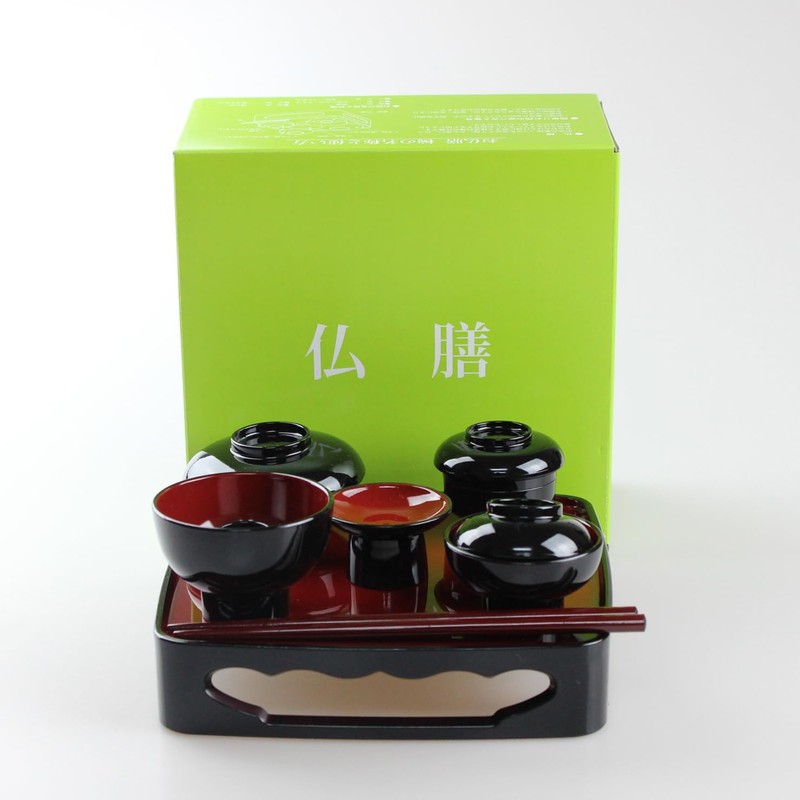 Fujishiro Kogei Japanese Buddhist Zen Rice Serving Services, Lacquerware, Eiho,