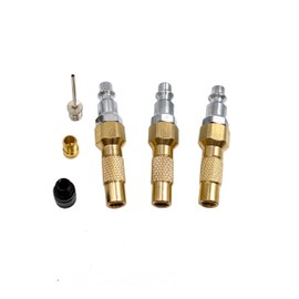 Bstenky 3Pcs Air Chucks for Tires,Brass Screw On Tire Inflator Chucks,Heavy Duty Twist-on Chucks with 3Pcs Presta Vavle Adapters